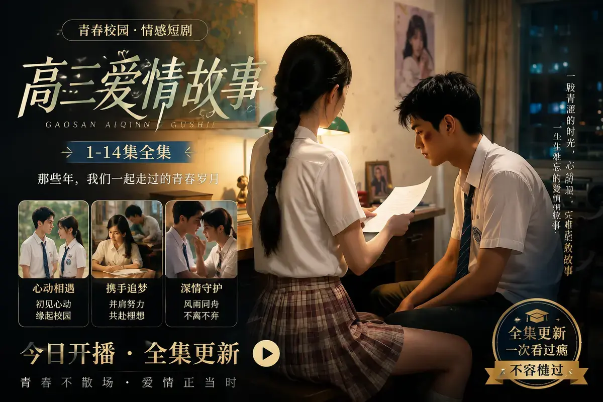 《AI短剧：B中爱情故事》18集全上线-未删减中字版资源下载-高三爱情故事完整剧情梳理-IF线结局彩蛋